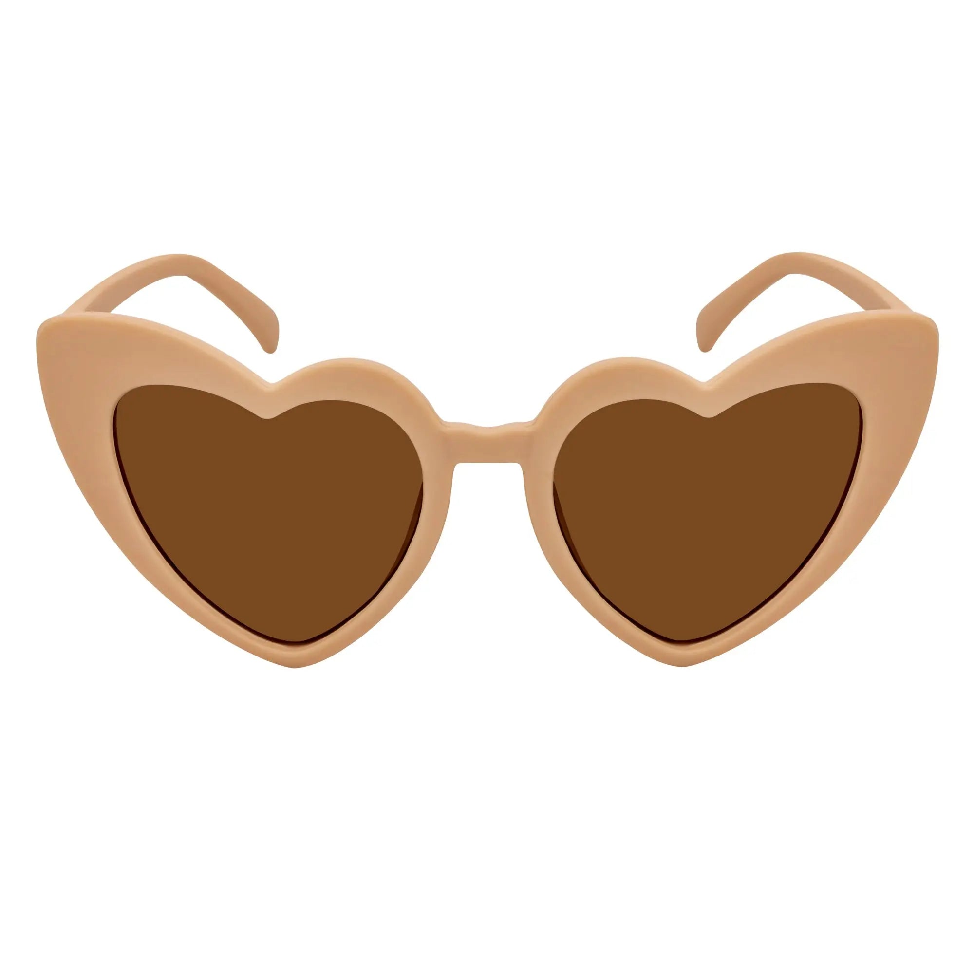LITTLEHEART - Kids Girls Small Heart Shaped Sunglasses Tan Brown Morspecs