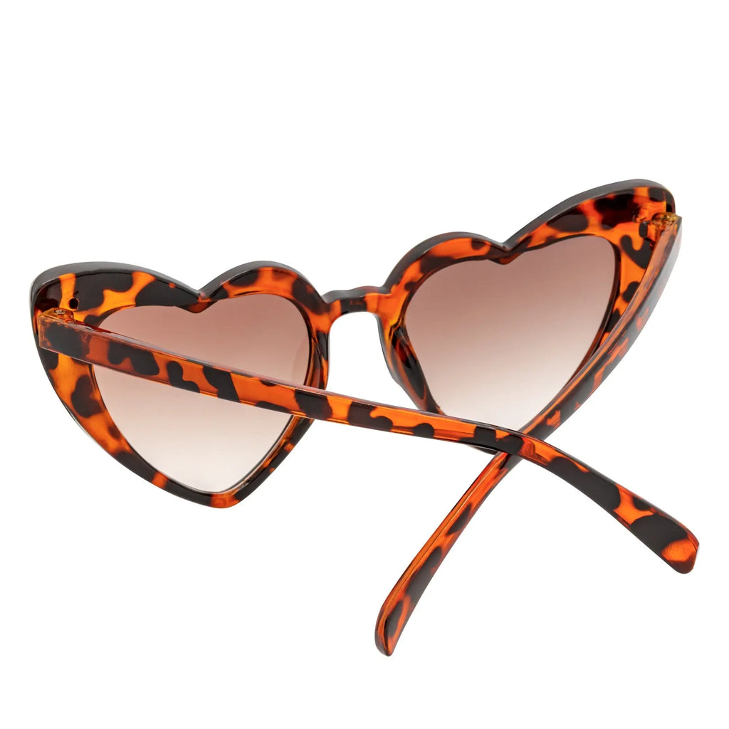LITTLEHEART - Kids Girls Small Heart Shaped Sunglasses Tortoise Amber Morspecs