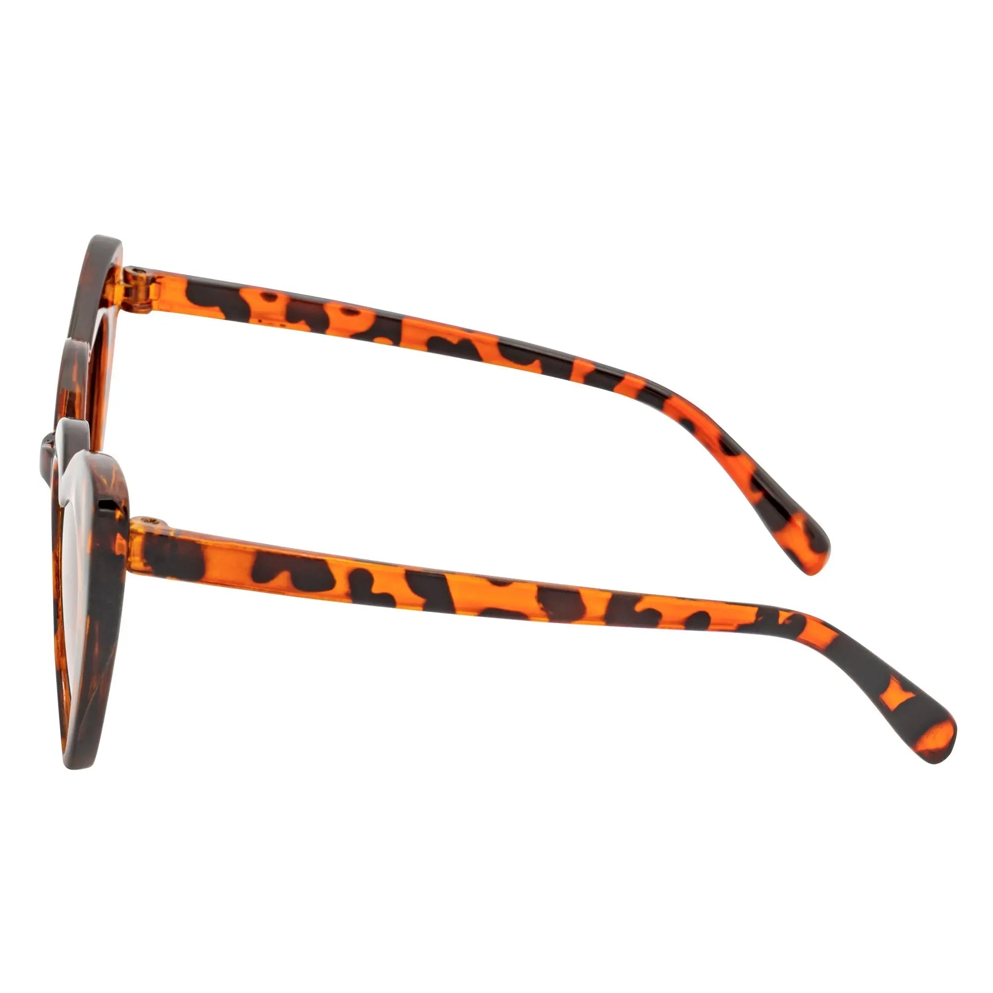 LITTLEHEART - Kids Girls Small Heart Shaped Sunglasses Tortoise Amber Morspecs