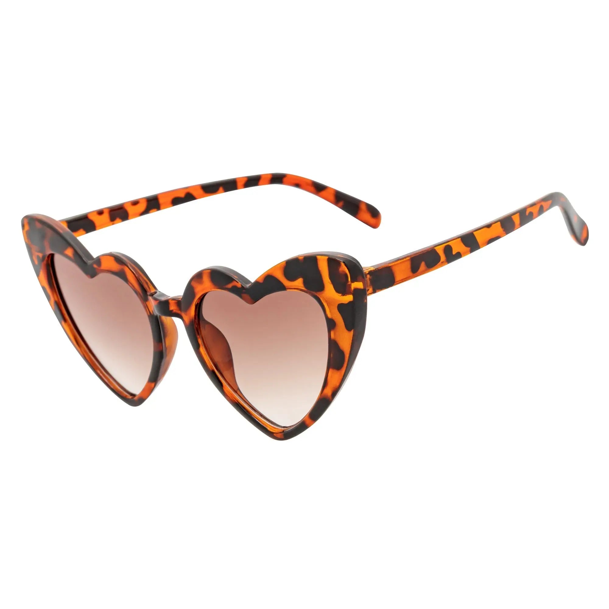 LITTLEHEART - Kids Girls Small Heart Shaped Sunglasses Tortoise Amber Morspecs