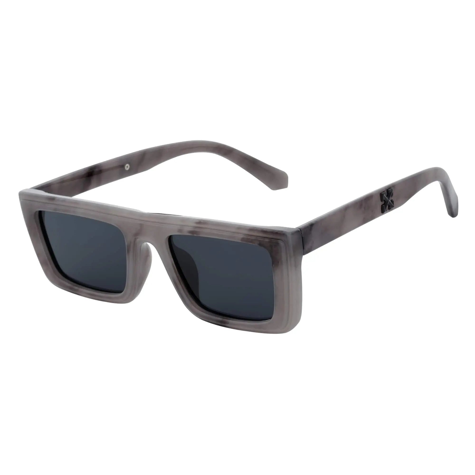 LOWKEY - Small Flat Top Rectangle Sunglasses Gray Smoke Morspecs