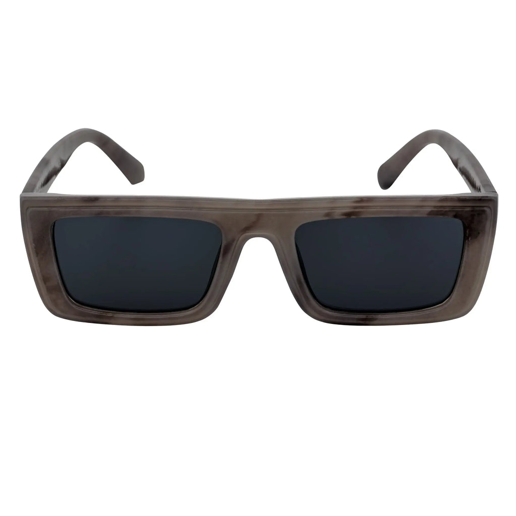 LOWKEY - Small Flat Top Rectangle Sunglasses Gray Smoke Morspecs