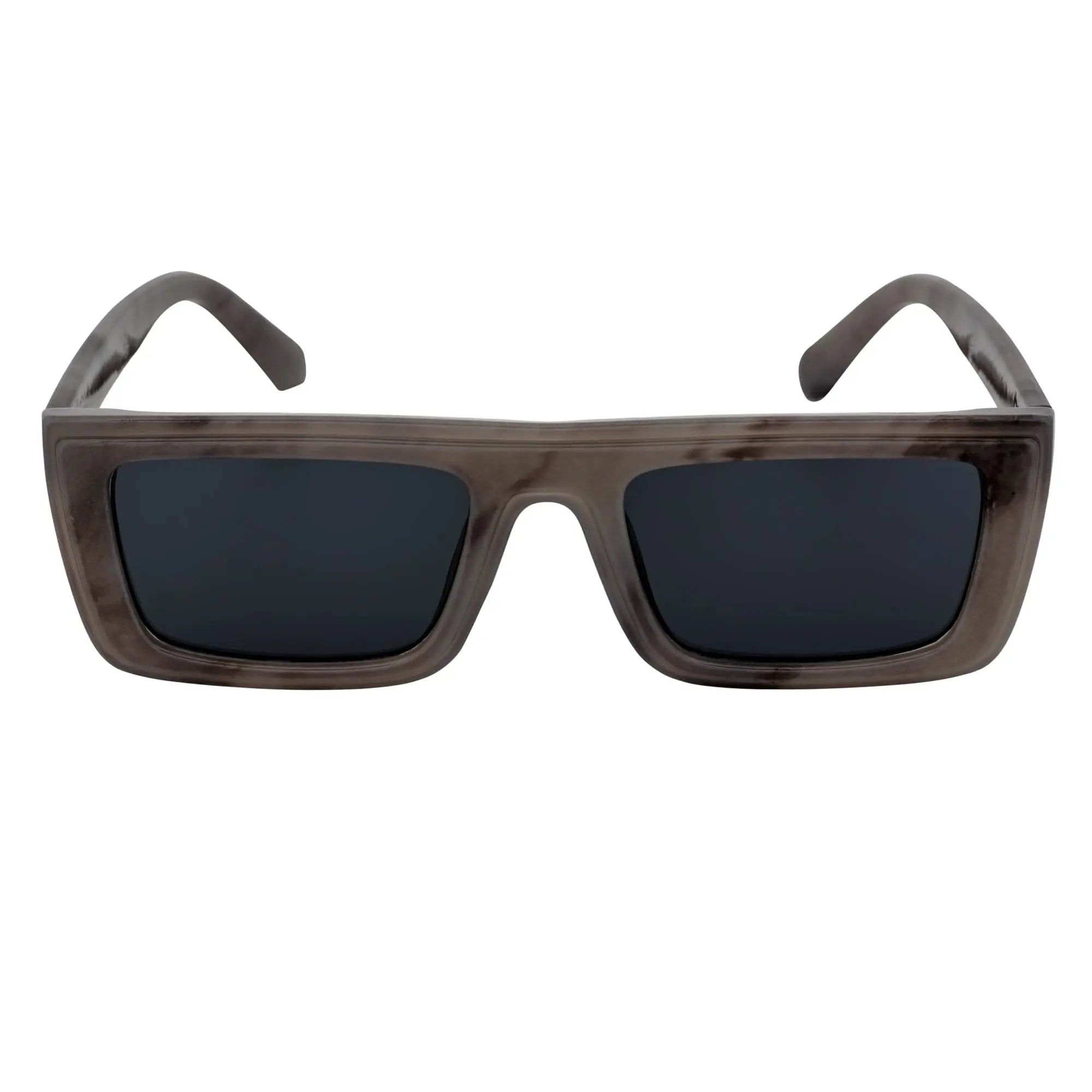 LOWKEY - Small Flat Top Rectangle Sunglasses Gray Smoke Morspecs