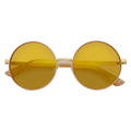LUNA - Oversize Metal Round Sunglasses Gold-Tan Gold Mirror Morspecs