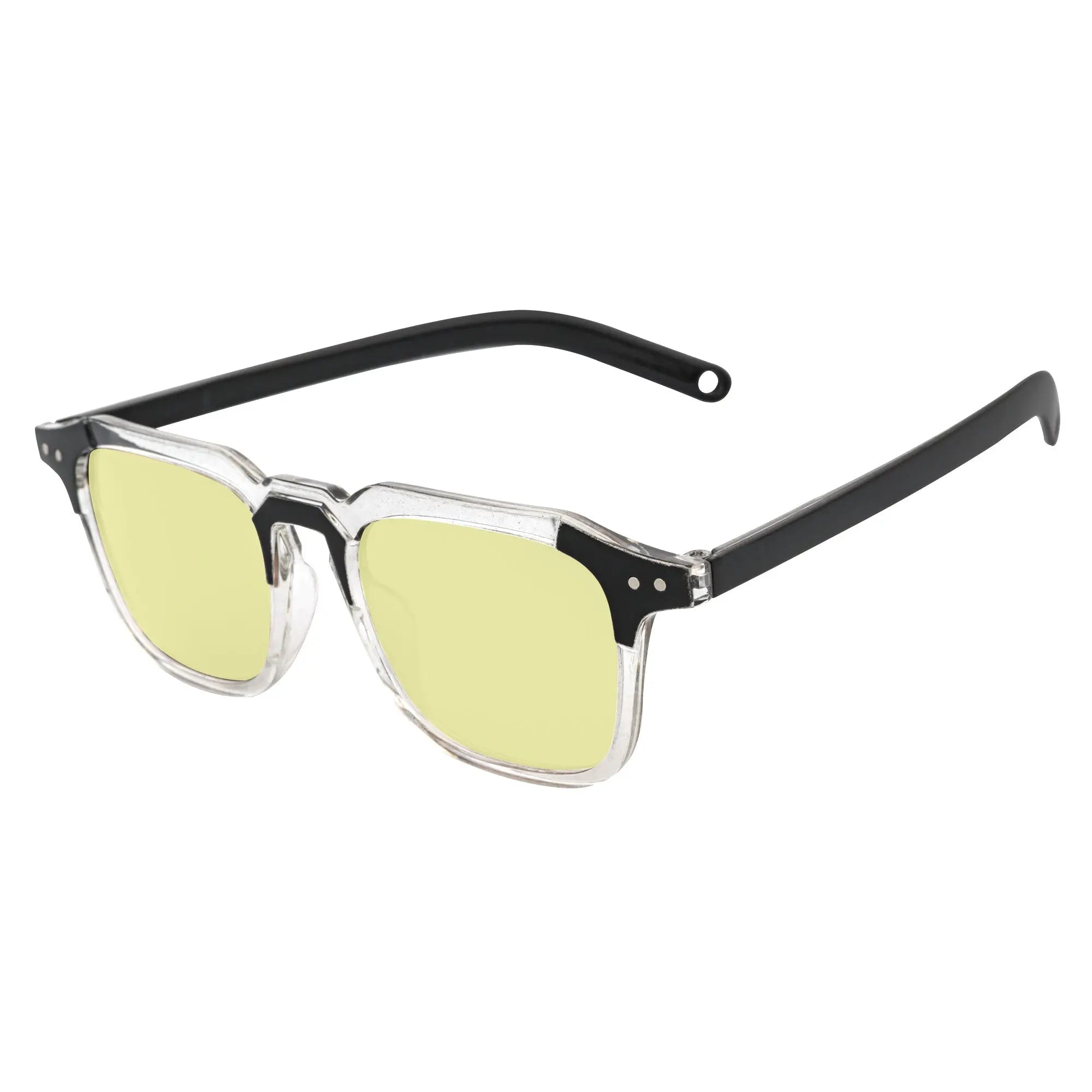 MISSONI - Square Horn Rimmed Sunglasses Black-Clear Yellow Morspecs