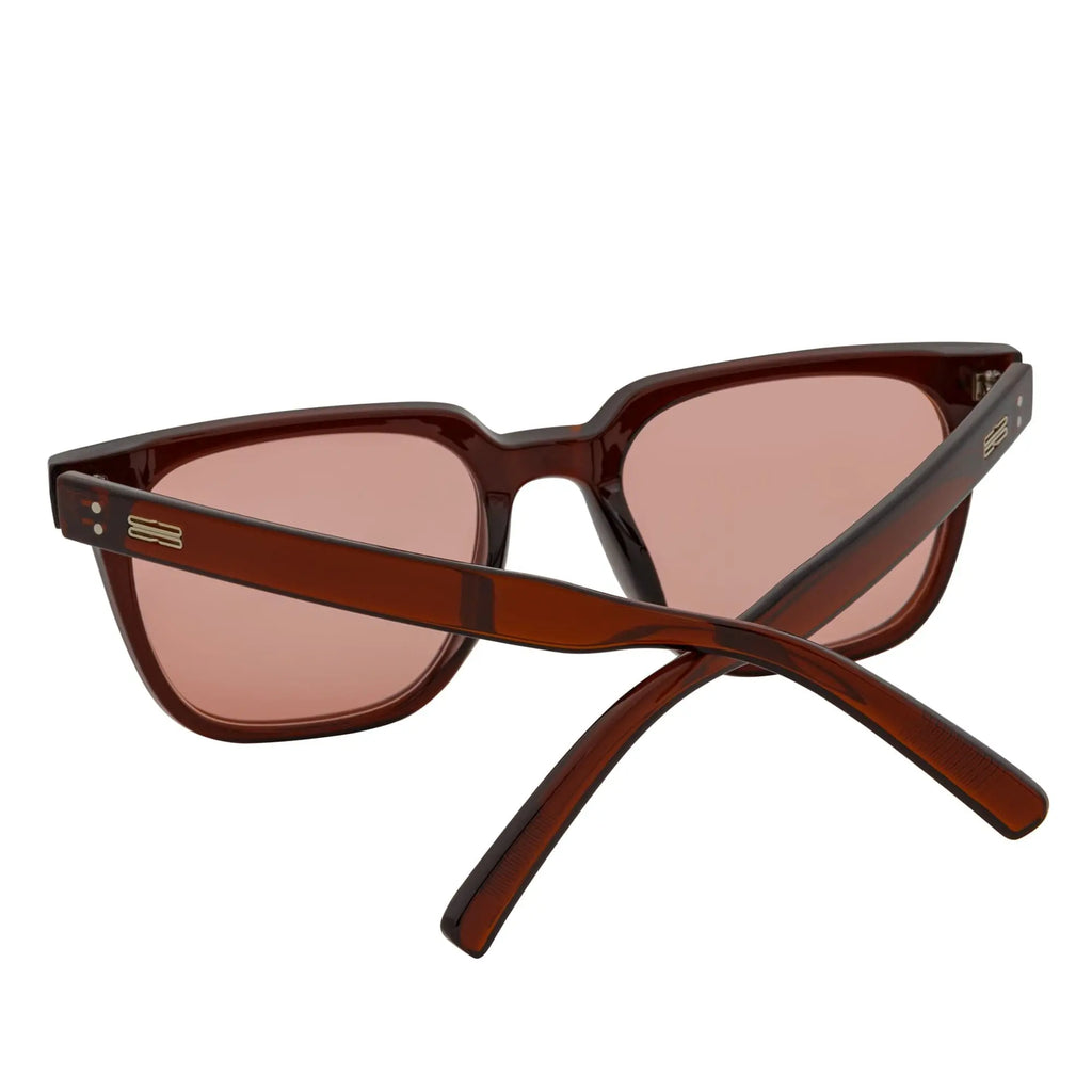 MONDO - Square Horn Rimmed Sunglasses Clear Brown Pink Morspecs