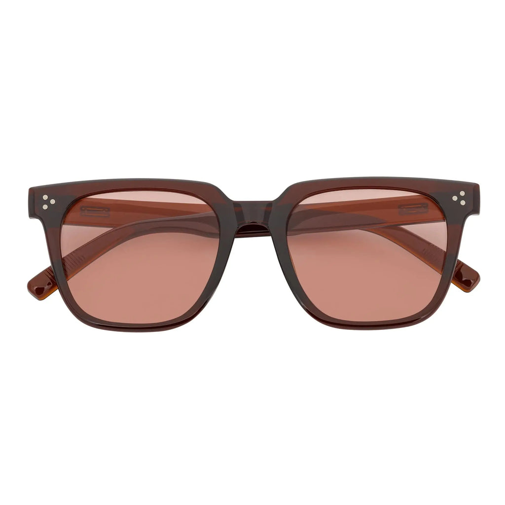 MONDO - Square Horn Rimmed Sunglasses Clear Brown Pink Morspecs