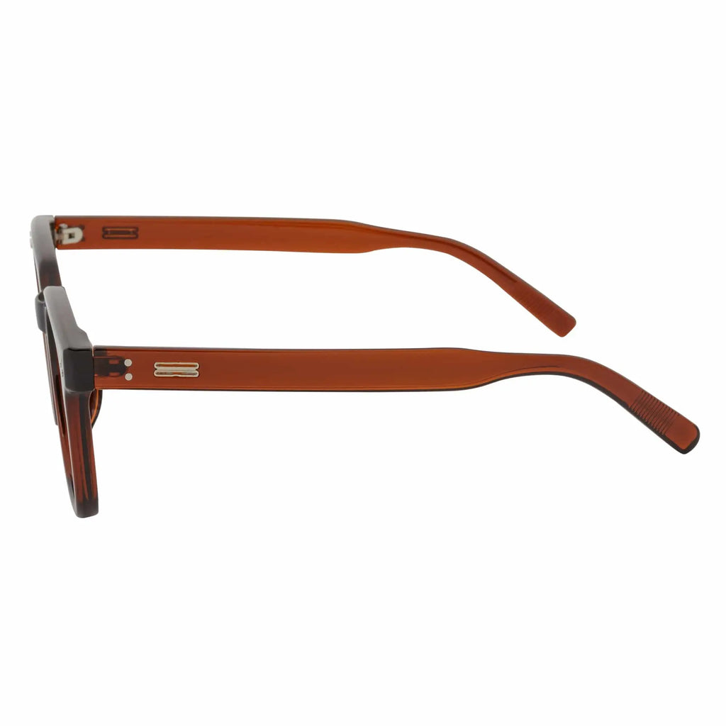 MONDO - Square Horn Rimmed Sunglasses Clear Brown Pink Morspecs