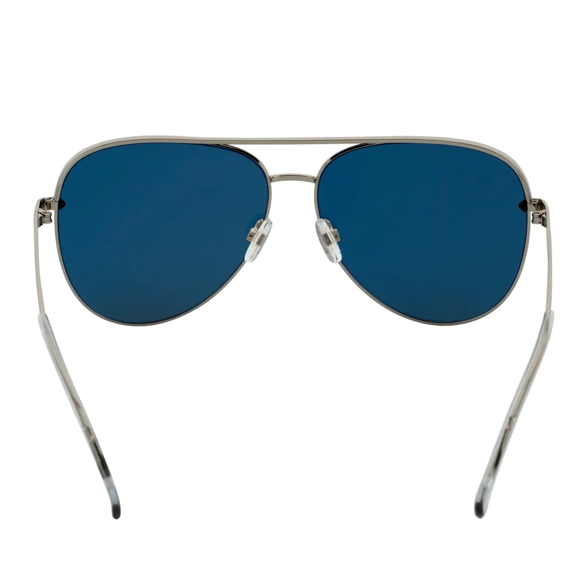 KEY - Oversize Metal Aviator Sunglasses Silver Orange Mirror Morspecs