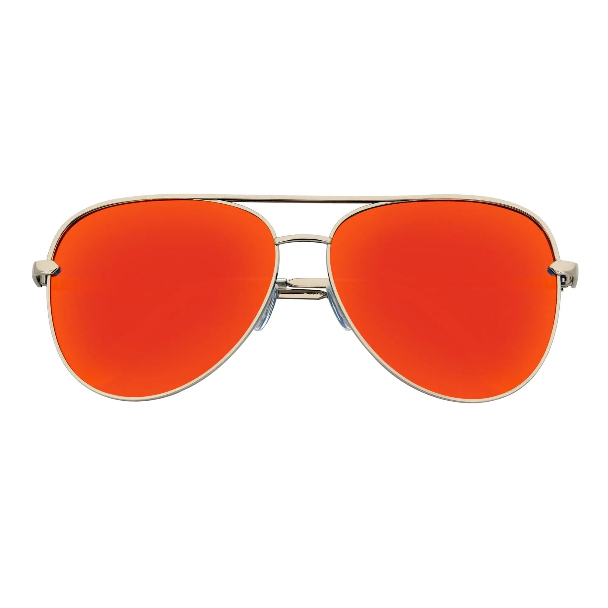 KEY - Oversize Metal Aviator Sunglasses Silver Orange Mirror Morspecs