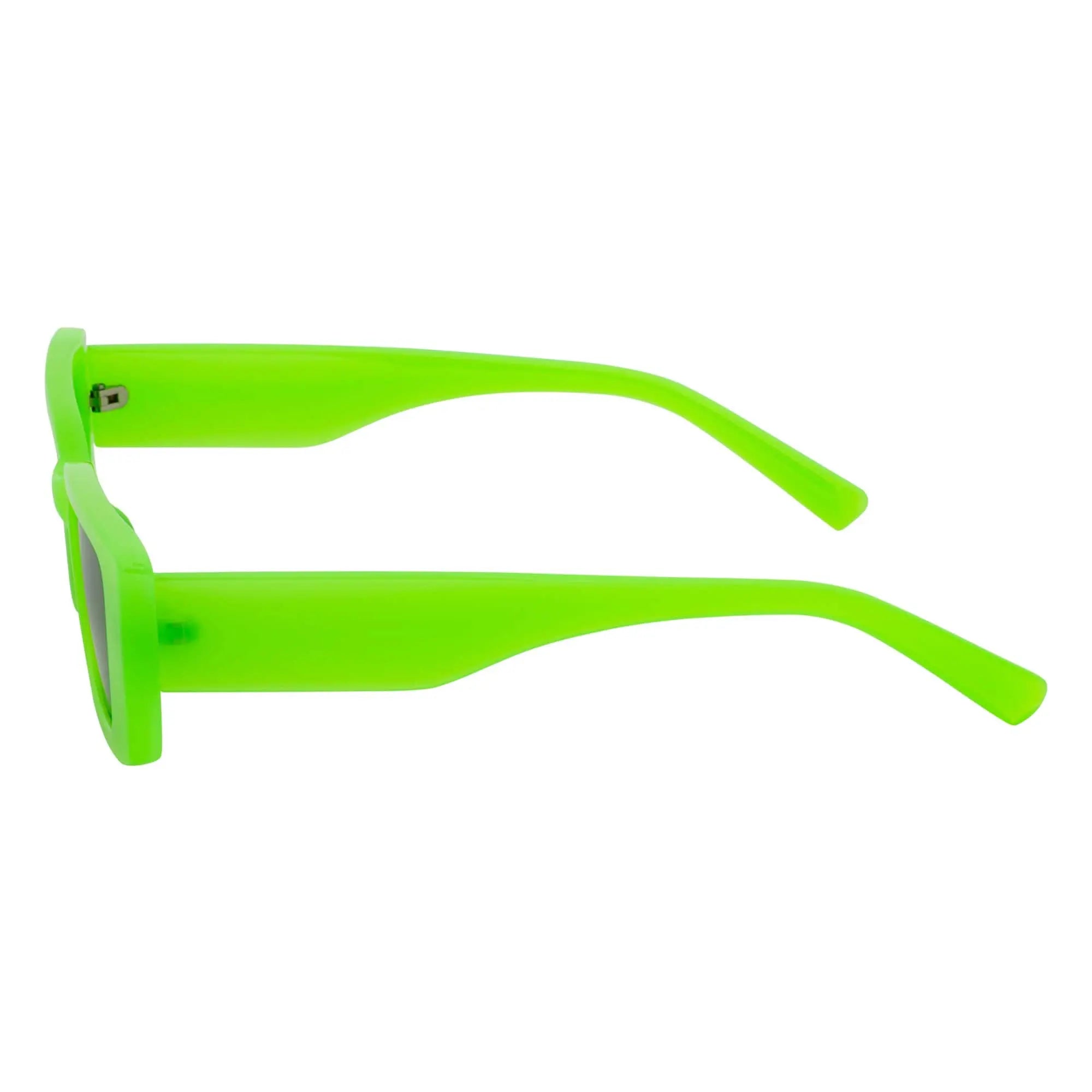 MODCAT - Small Cat Eye Rectangle Sunglasses Neon Green Smoke Morspecs