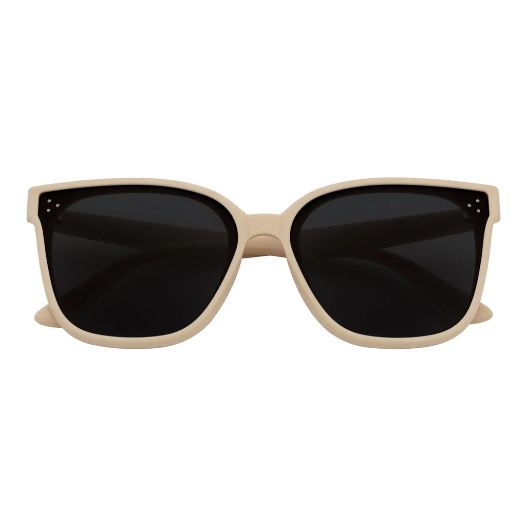 MYA - Polarized Womens Oversize 3 Pin Cat Eye Sunglasses Creme Smoke Morspecs