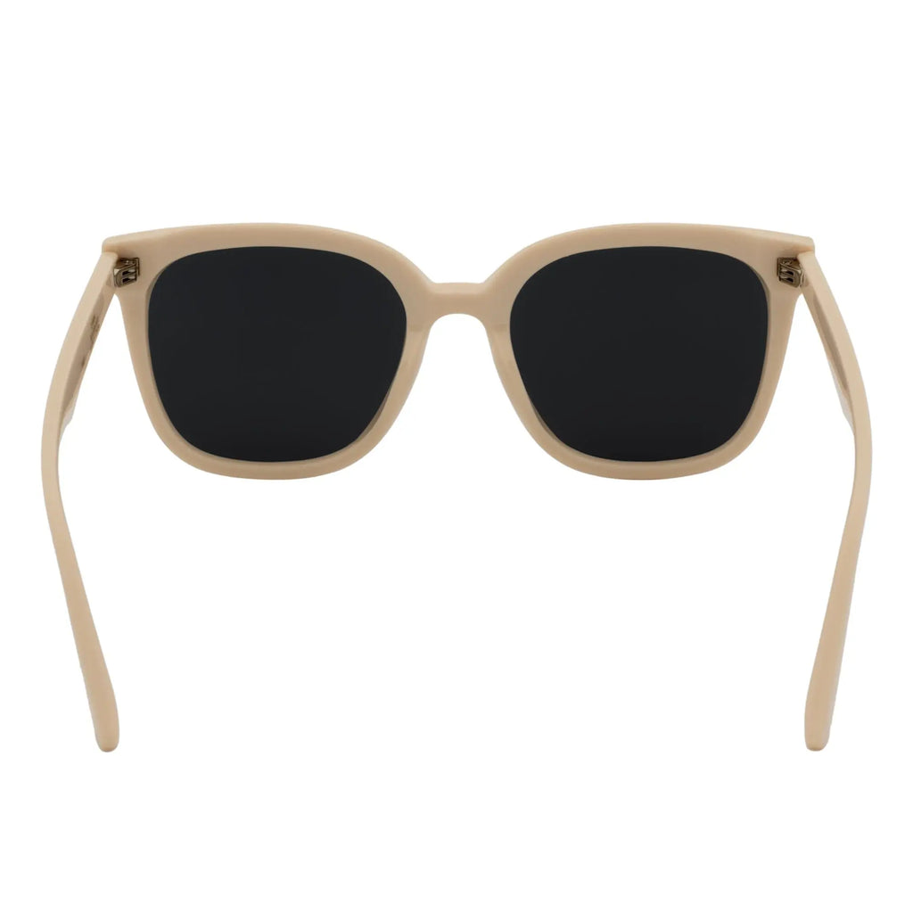 MYA - Polarized Womens Oversize 3 Pin Cat Eye Sunglasses Creme Smoke Morspecs