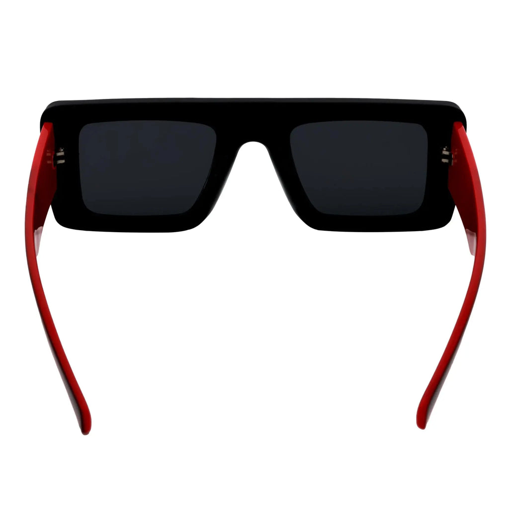 OFFSET - Rectangle Sunglasses Black-Red Smoke Morspecs