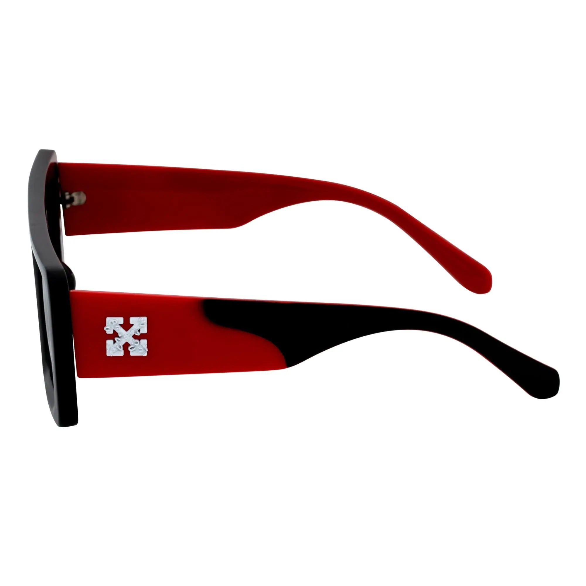 OFFSET - Rectangle Sunglasses Black-Red Smoke Morspecs