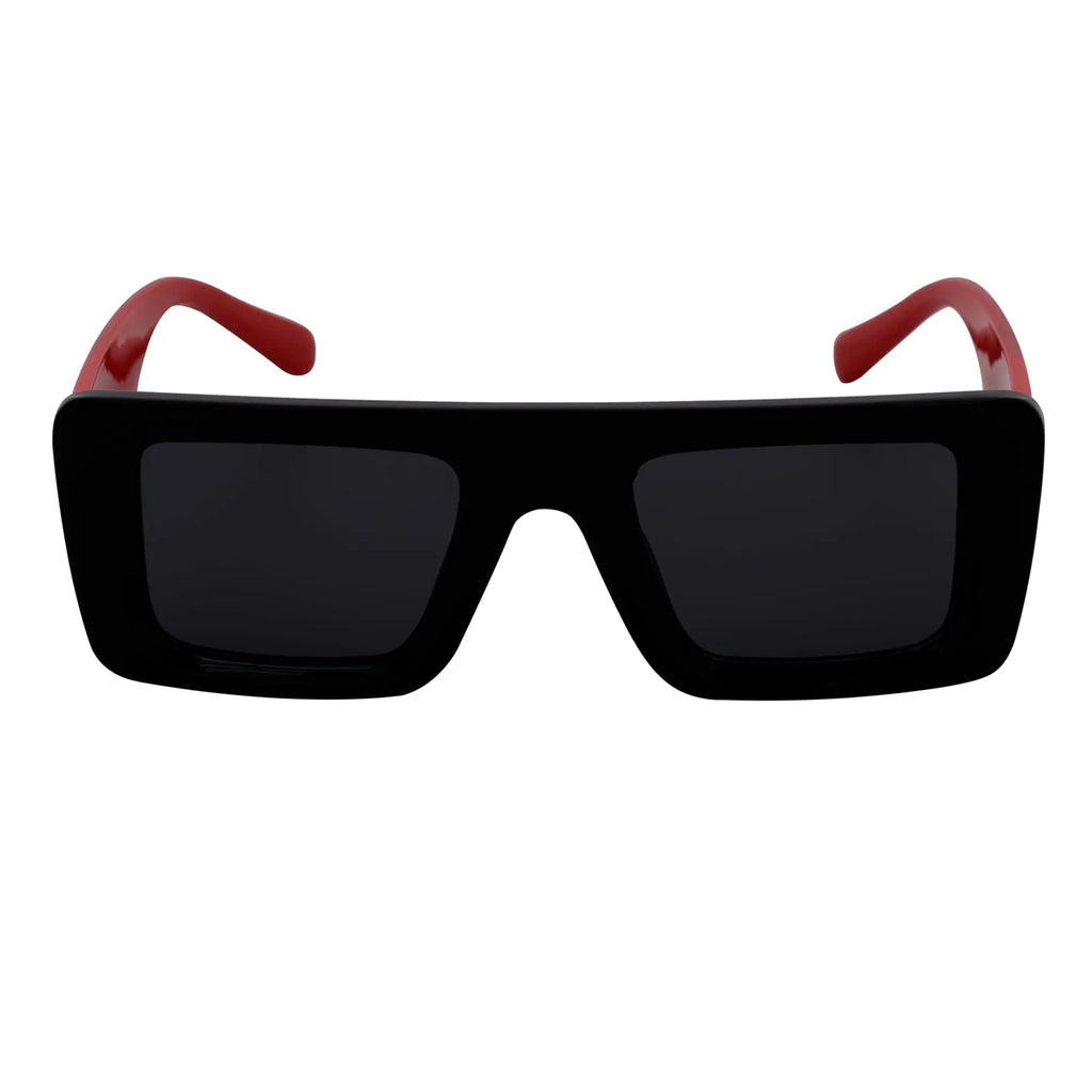 OFFSET - Rectangle Sunglasses Black-Red Smoke Morspecs
