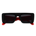 OFFSET - Rectangle Sunglasses Black-Red Smoke Morspecs