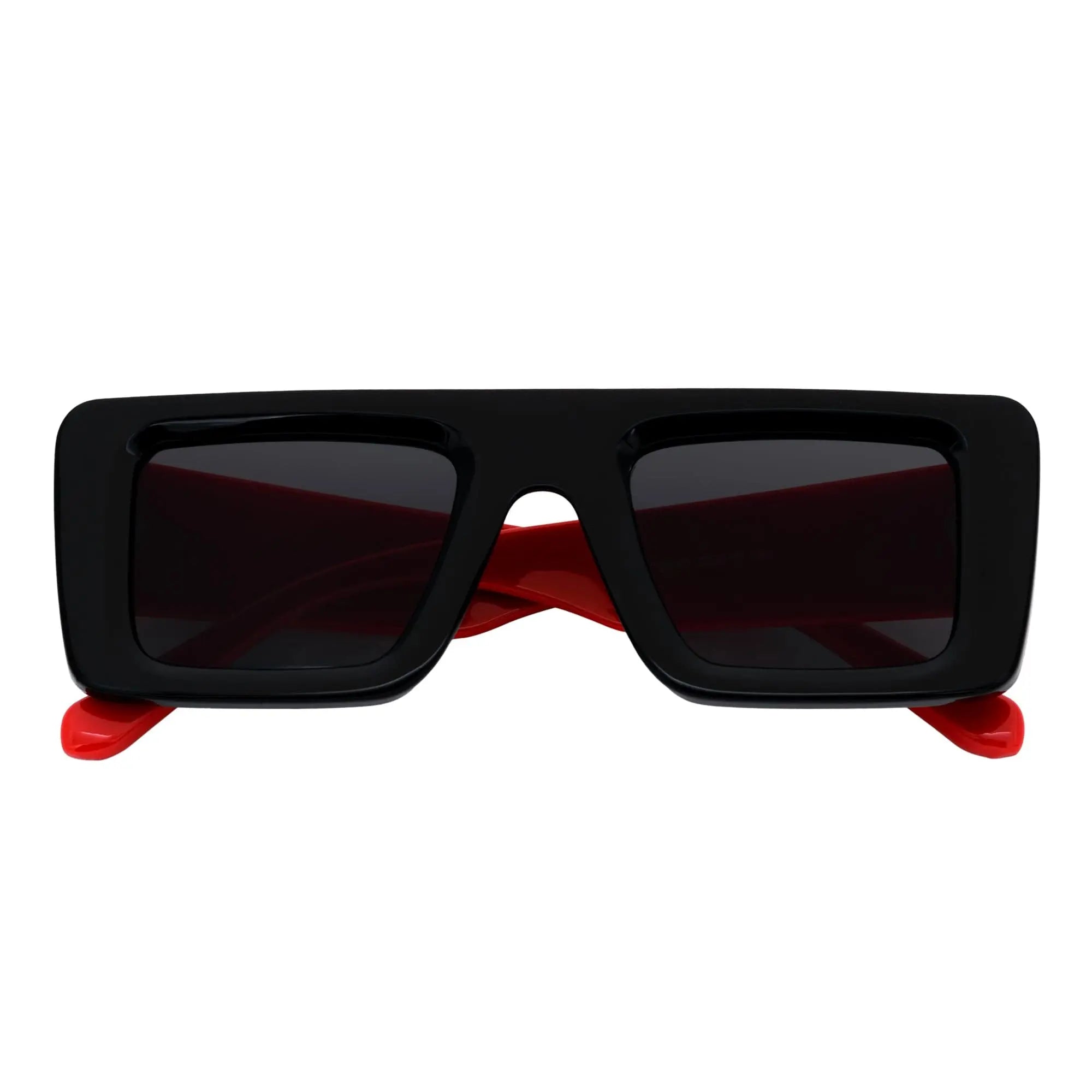 OFFSET - Rectangle Sunglasses Black-Red Smoke Morspecs