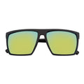 SKOL - Thin Flat Top Square Sunglasses Gloss Black Yellow Mirror Morspecs