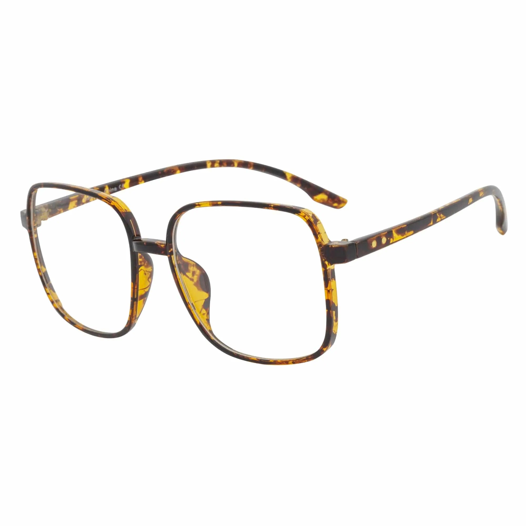 OTAKU - Large Square Glasses Tortoise Shell Clear Lens Morspecs