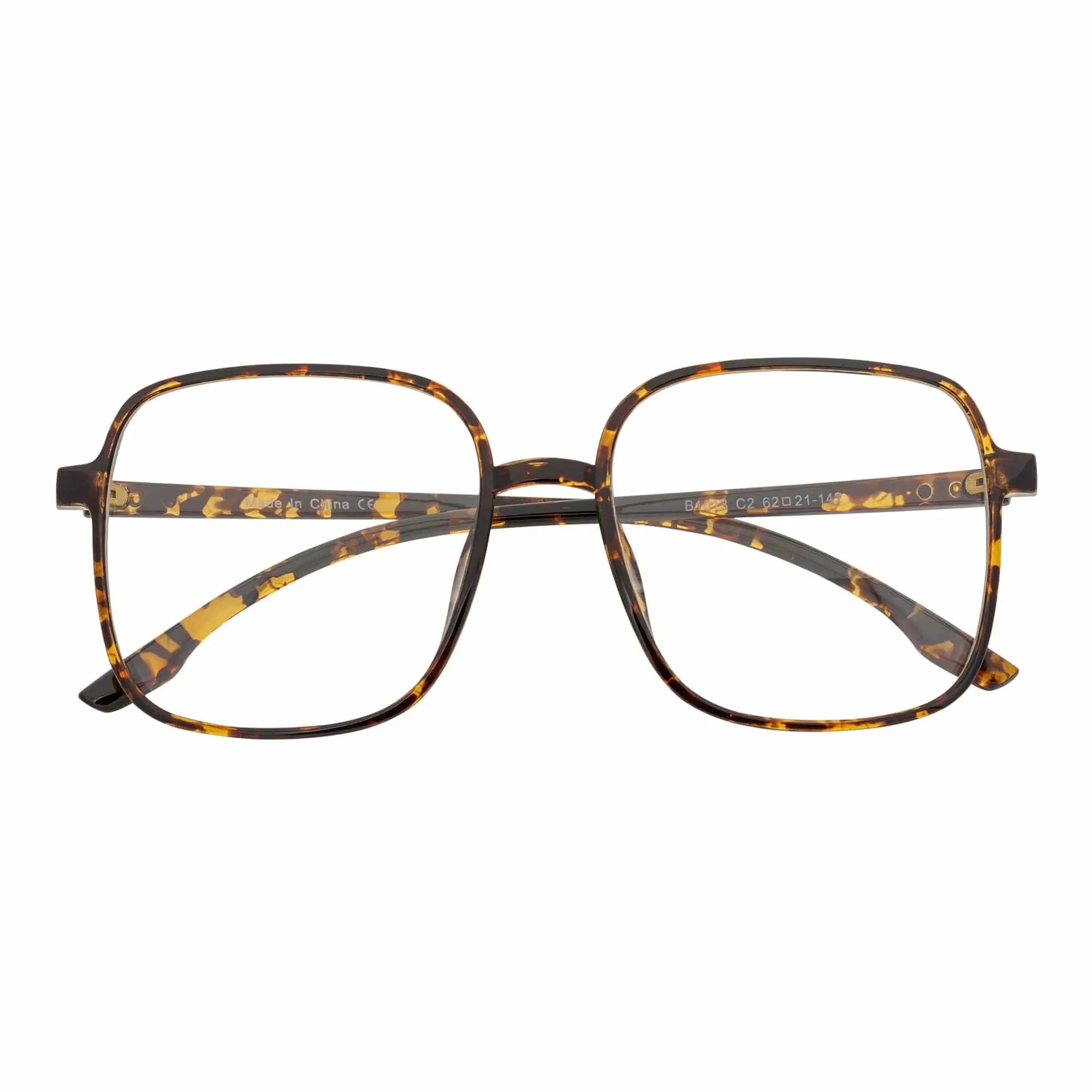 OTAKU - Large Square Glasses Tortoise Shell Clear Lens Morspecs