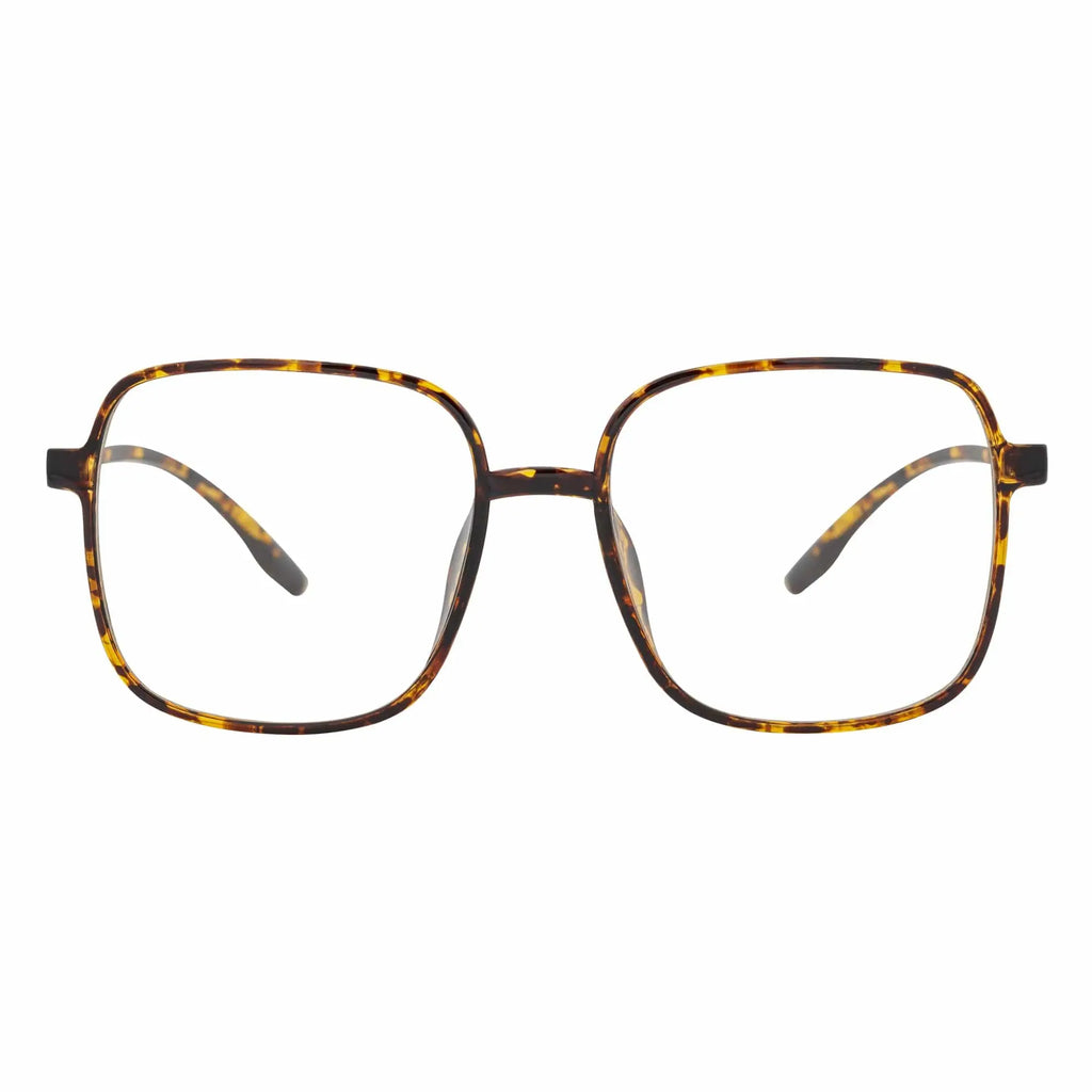 OTAKU - Large Square Glasses Tortoise Shell Clear Lens Morspecs