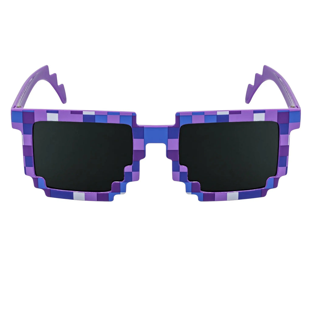 PIXELBLOCKS - Square 8-Bit Pixel Sunglasses Purple Smoke Morspecs