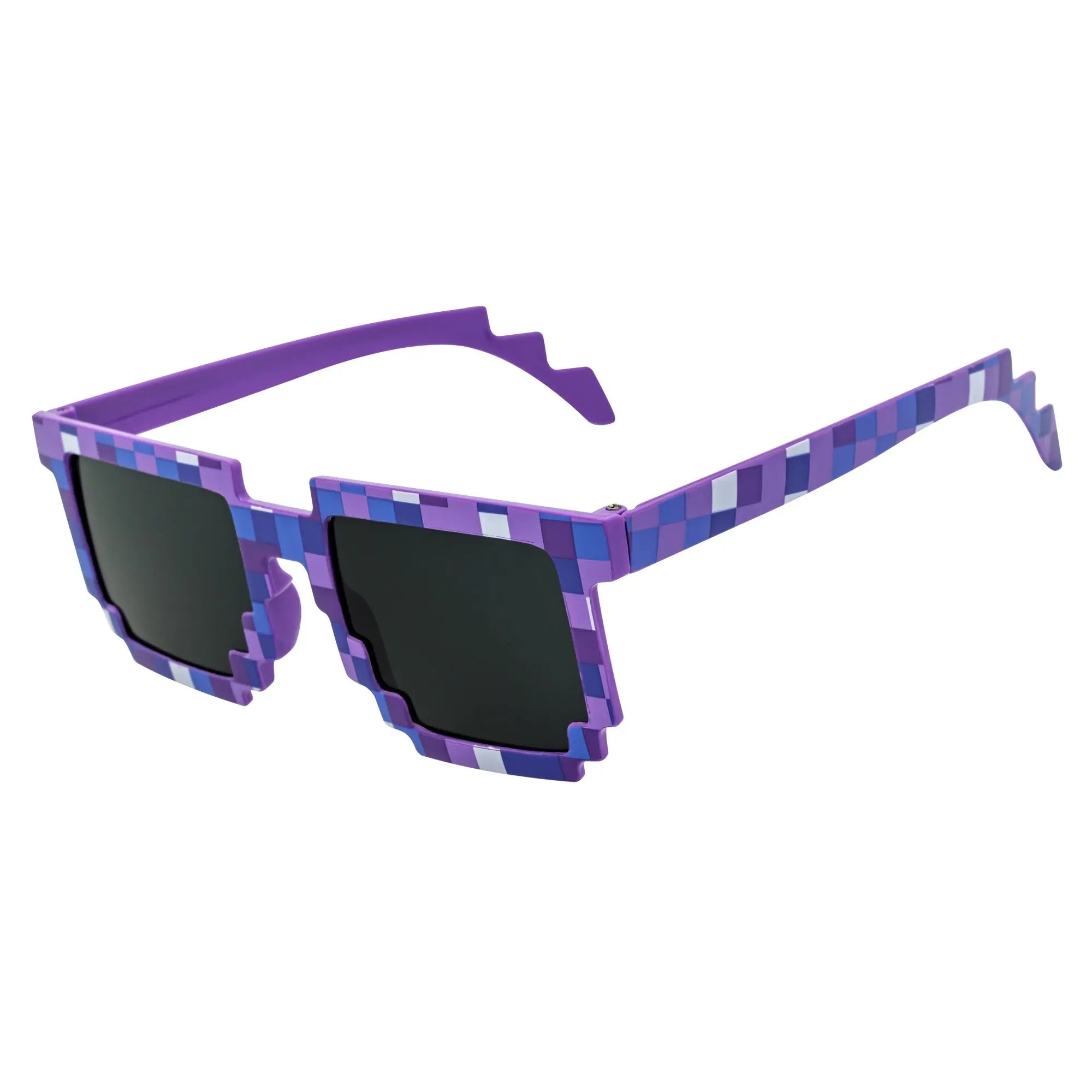 PIXELBLOCKS - Square 8-Bit Pixel Sunglasses Purple Smoke Morspecs