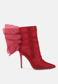 Princess Organza Wrapped Style Heeled Ankle Boots London Rag
