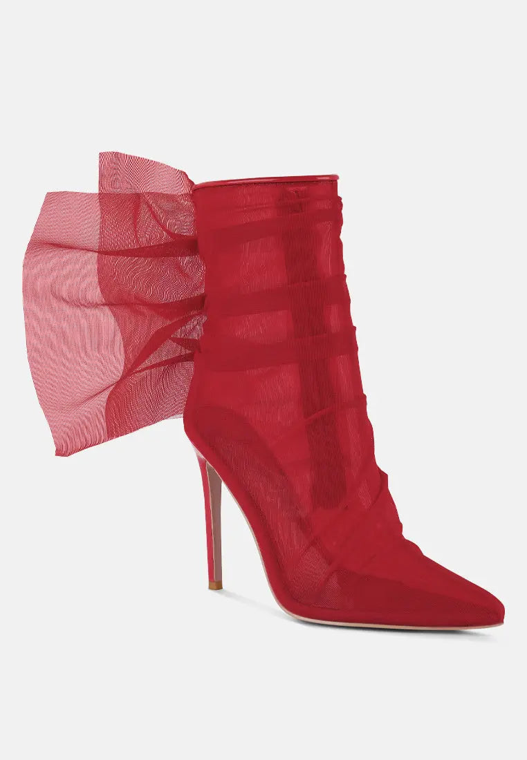 Princess Organza Wrapped Style Heeled Ankle Boots London Rag