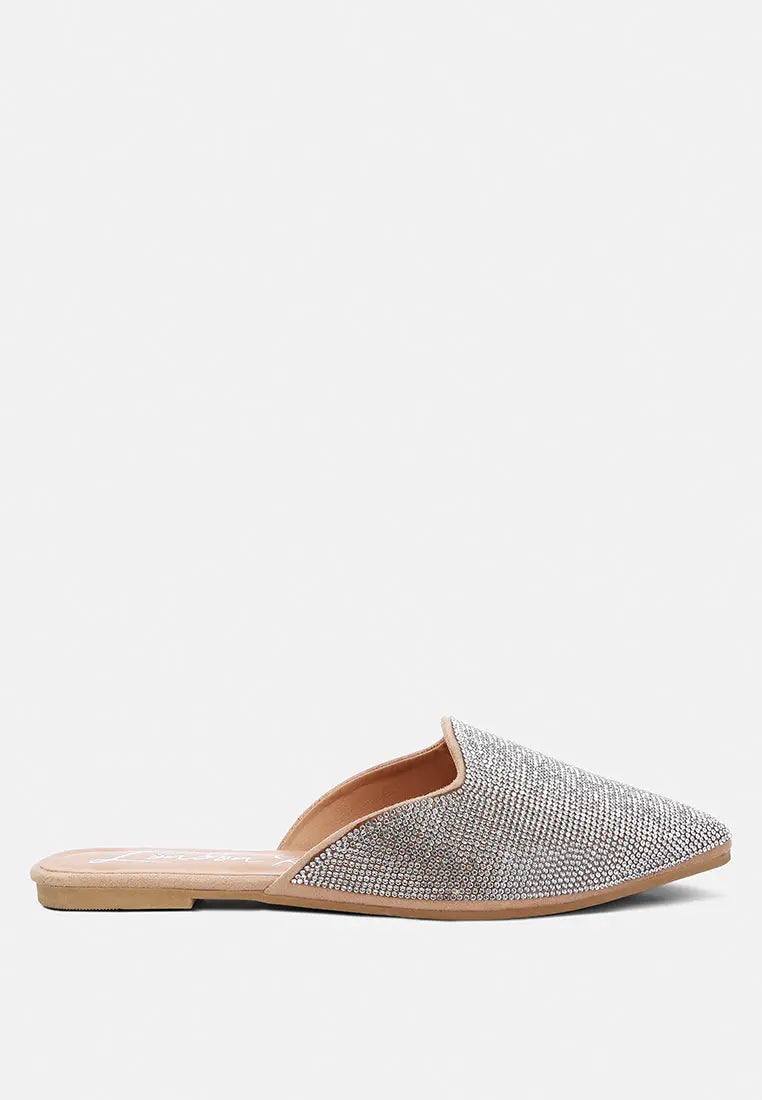 Rayen Rhinestones Embellished Mules London Rag