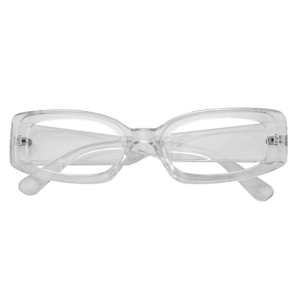 RIZZ - Small Rectangle Crystal Frame Clear Lens Glasses Morspecs