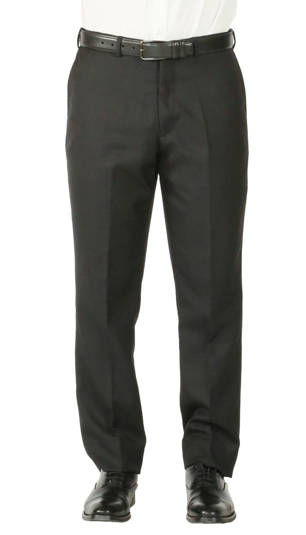 Rod Premium Black 2 Piece Wool Suit Stain Resistant Traveler Suit with 2 Pairs of Pants FERRECCI