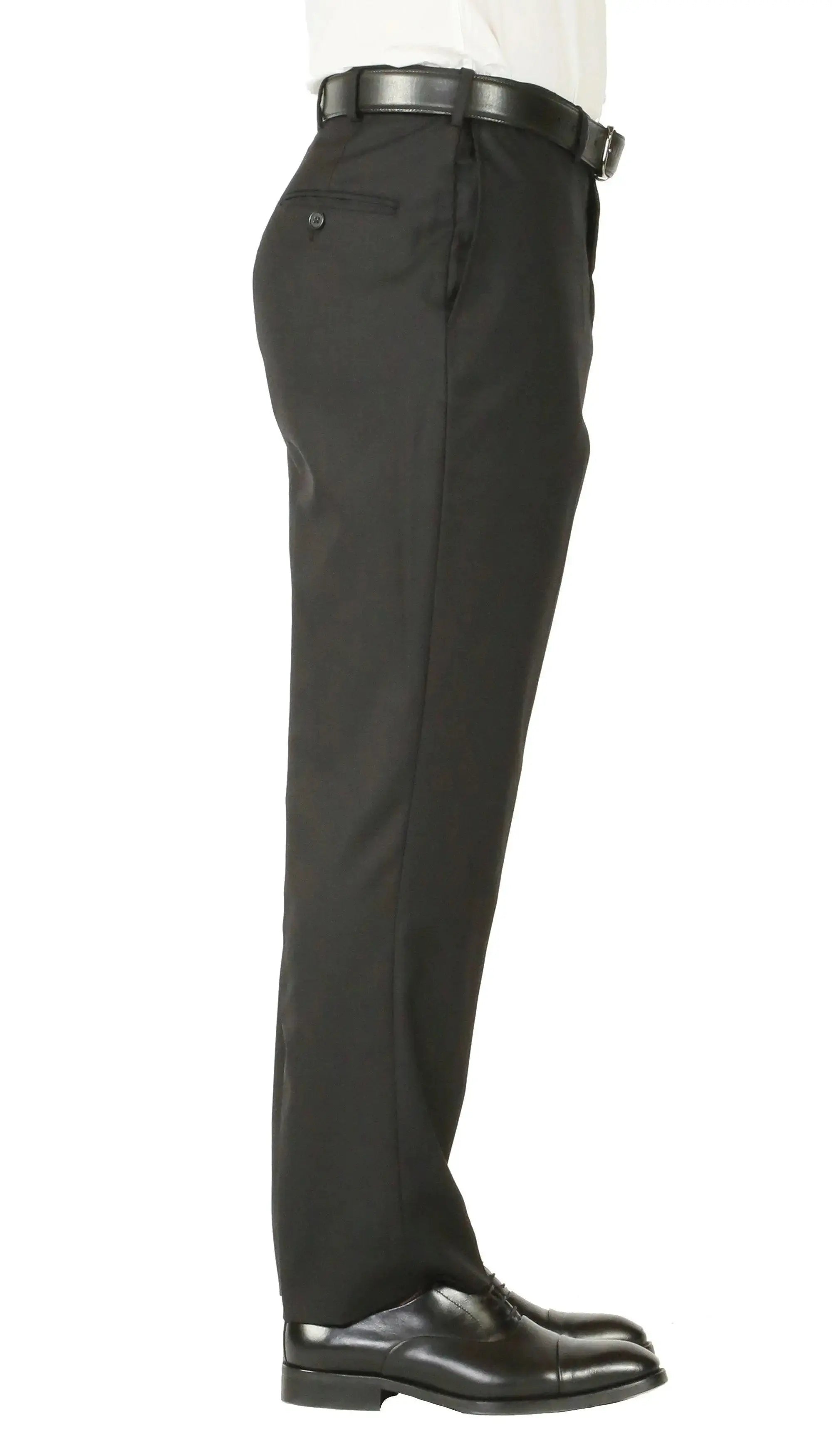 Rod Premium Black 2 Piece Wool Suit Stain Resistant Traveler Suit with 2 Pairs of Pants FERRECCI
