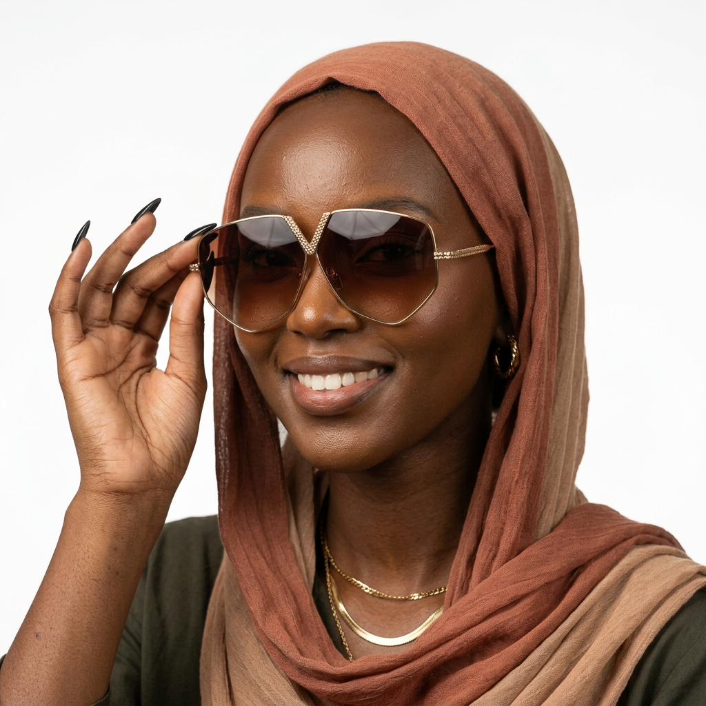 Radiant Gold Geometric Sunglasses