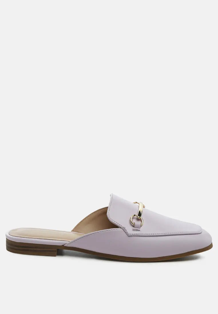 Vasiliki Faux Leather Flat Mules London Rag