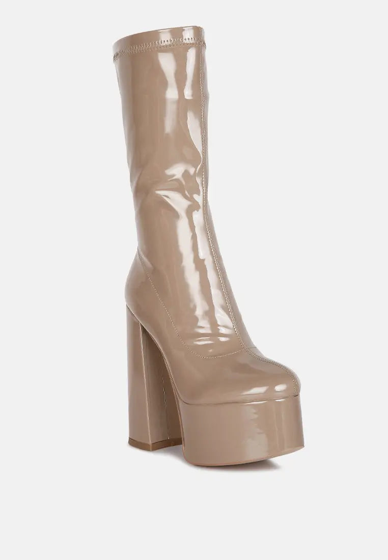Vinkele Block Heeled Ankle Boot London Rag