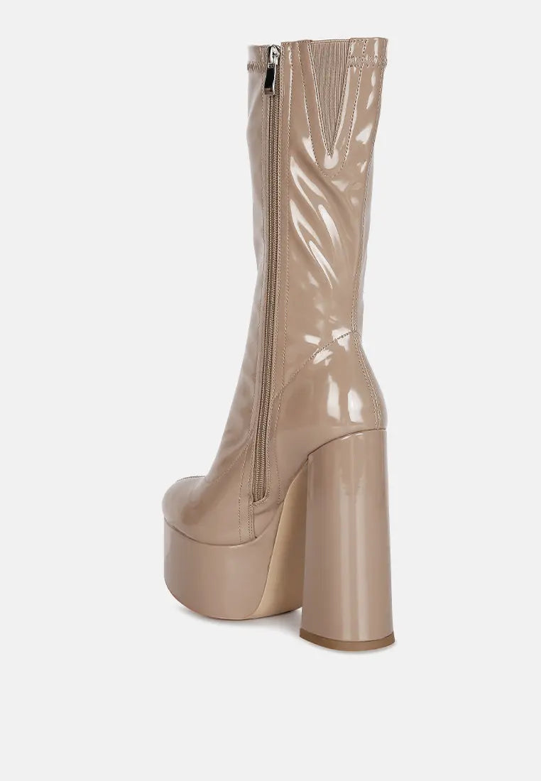 Vinkele Block Heeled Ankle Boot London Rag