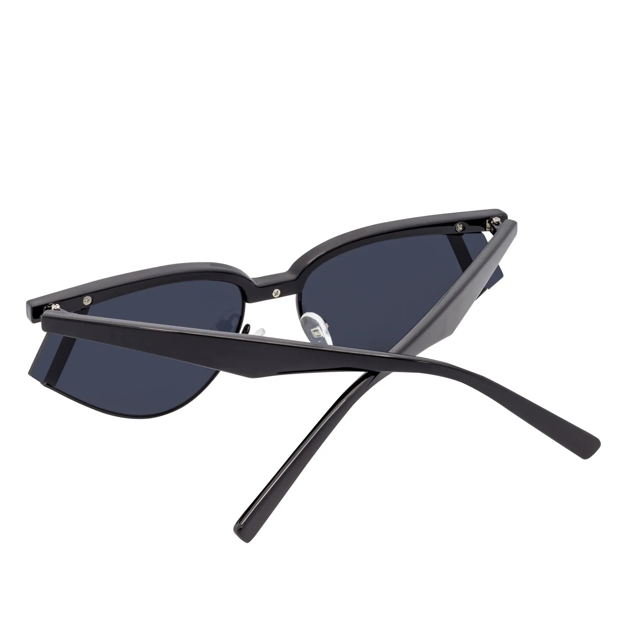 WILSHIRE - Rimless Cat Eye Sunglasses Black Smoke Morspecs