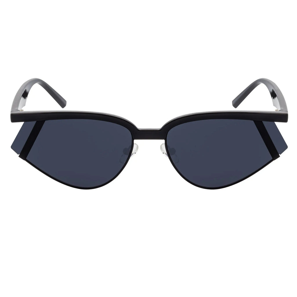 WILSHIRE - Rimless Cat Eye Sunglasses Black Smoke Morspecs
