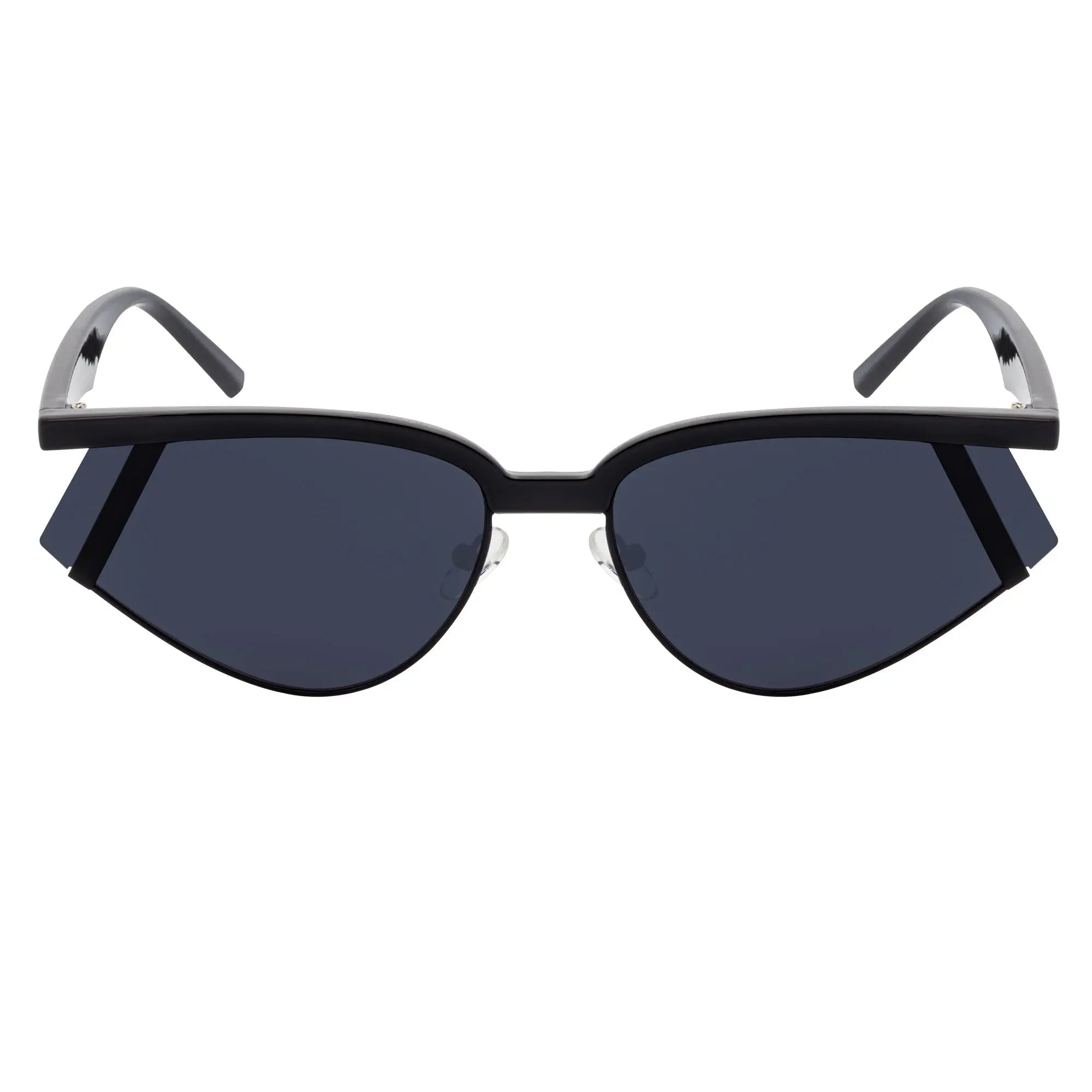 WILSHIRE - Rimless Cat Eye Sunglasses Black Smoke Morspecs