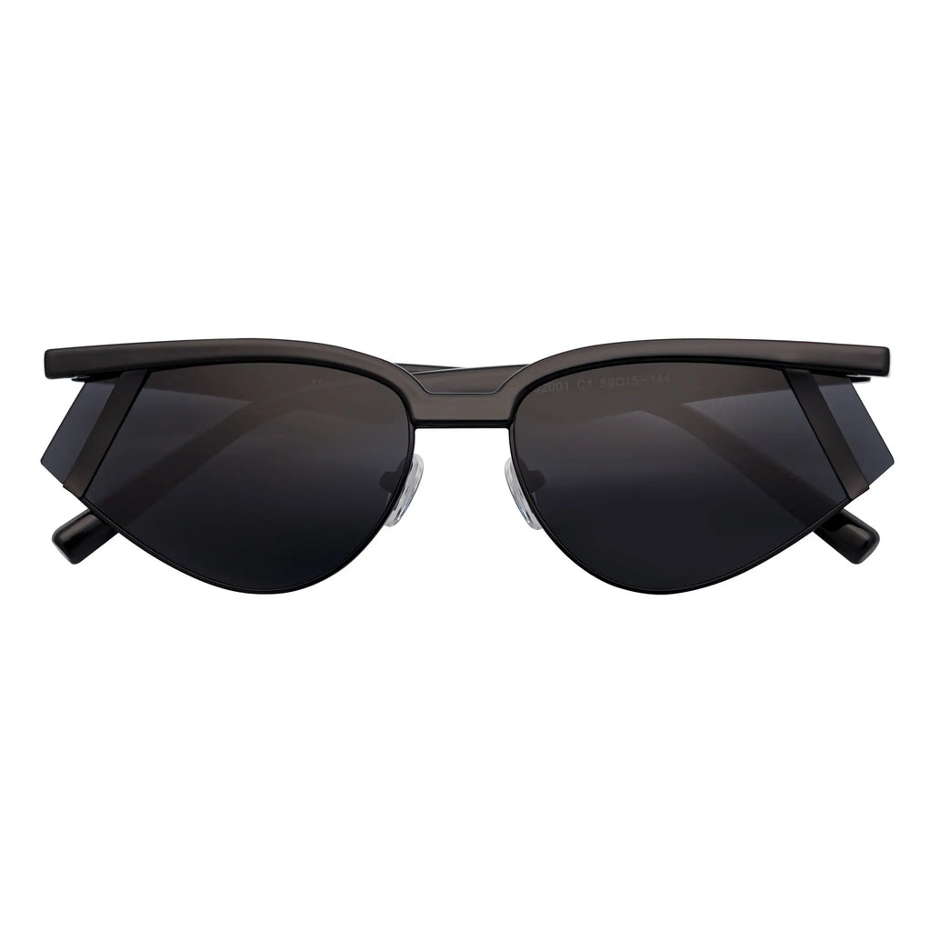 WILSHIRE - Rimless Cat Eye Sunglasses Black Smoke Morspecs