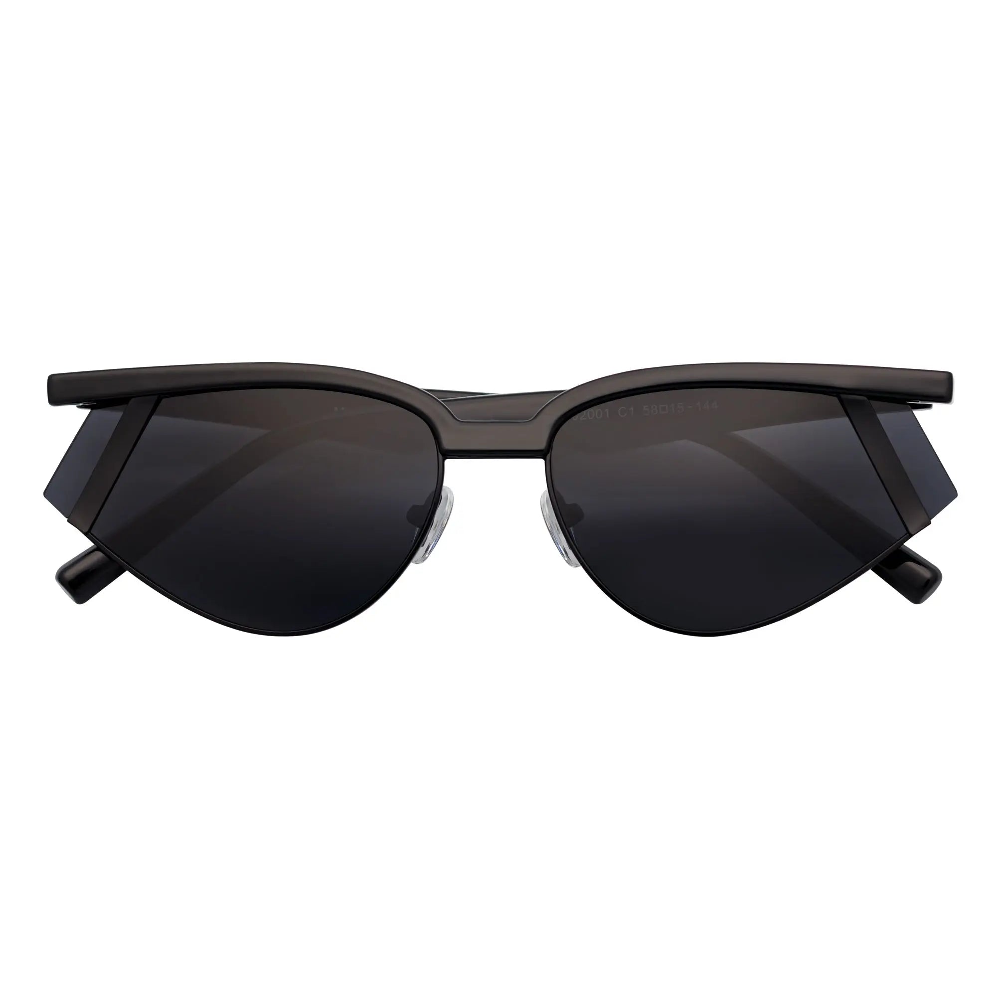 WILSHIRE - Rimless Cat Eye Sunglasses Black Smoke Morspecs