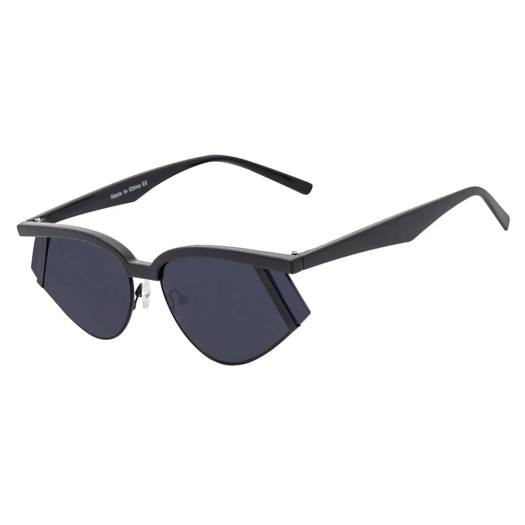 WILSHIRE - Rimless Cat Eye Sunglasses Black Smoke Morspecs