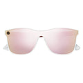 ZENITH - Mono Lens Shield Horn Rimmed Sunglasses White Red Pink Mirror Morspecs